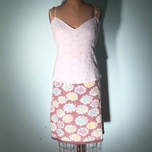 Boden floral within floral print cotton skirt
